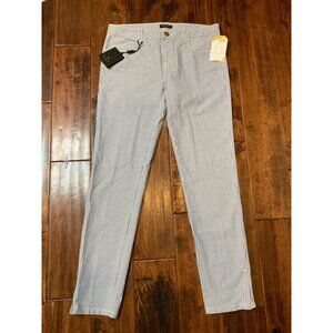 Massimo Dutti Blue & White Striped Slim Crop Denim Jeans, Size 6 (US), NWT!